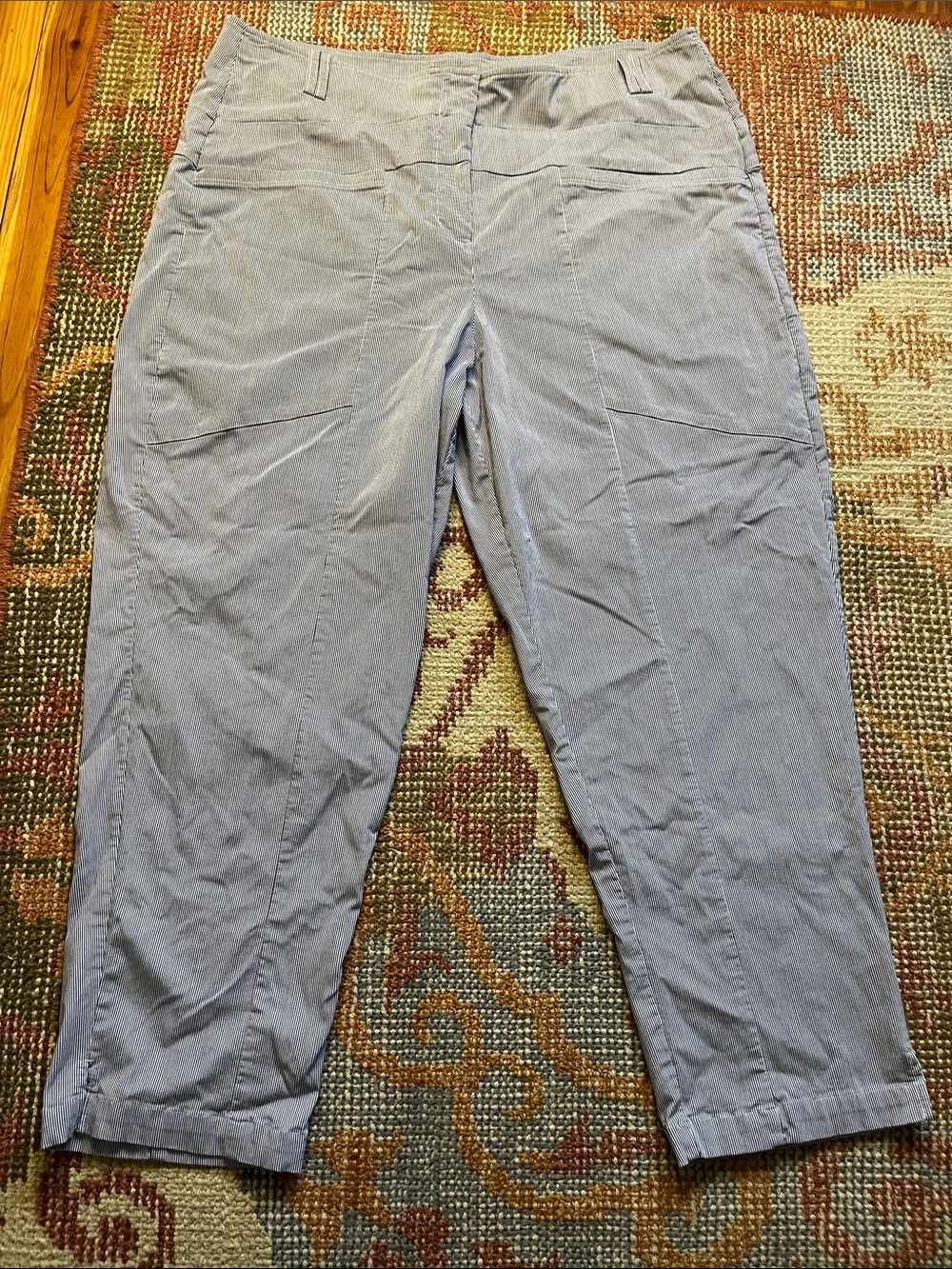 Habitat Contrast Seams Crop Pants XL Blue White